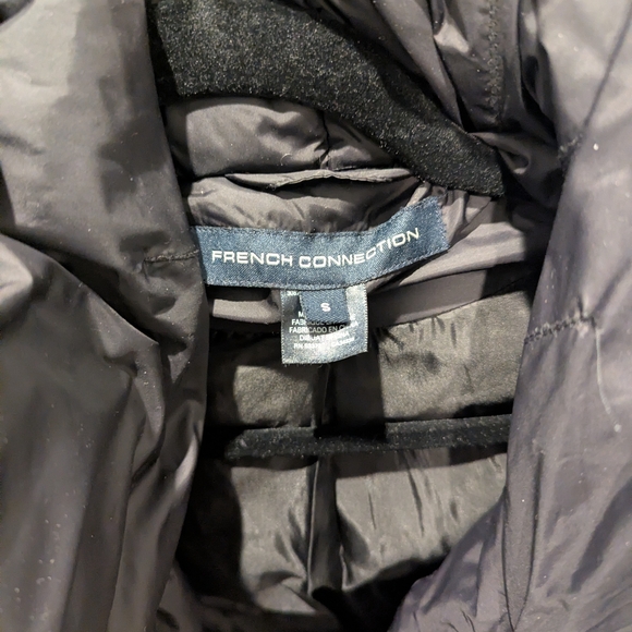 French Connection Black Hooded Puffer Coat - Picture 5 of 5